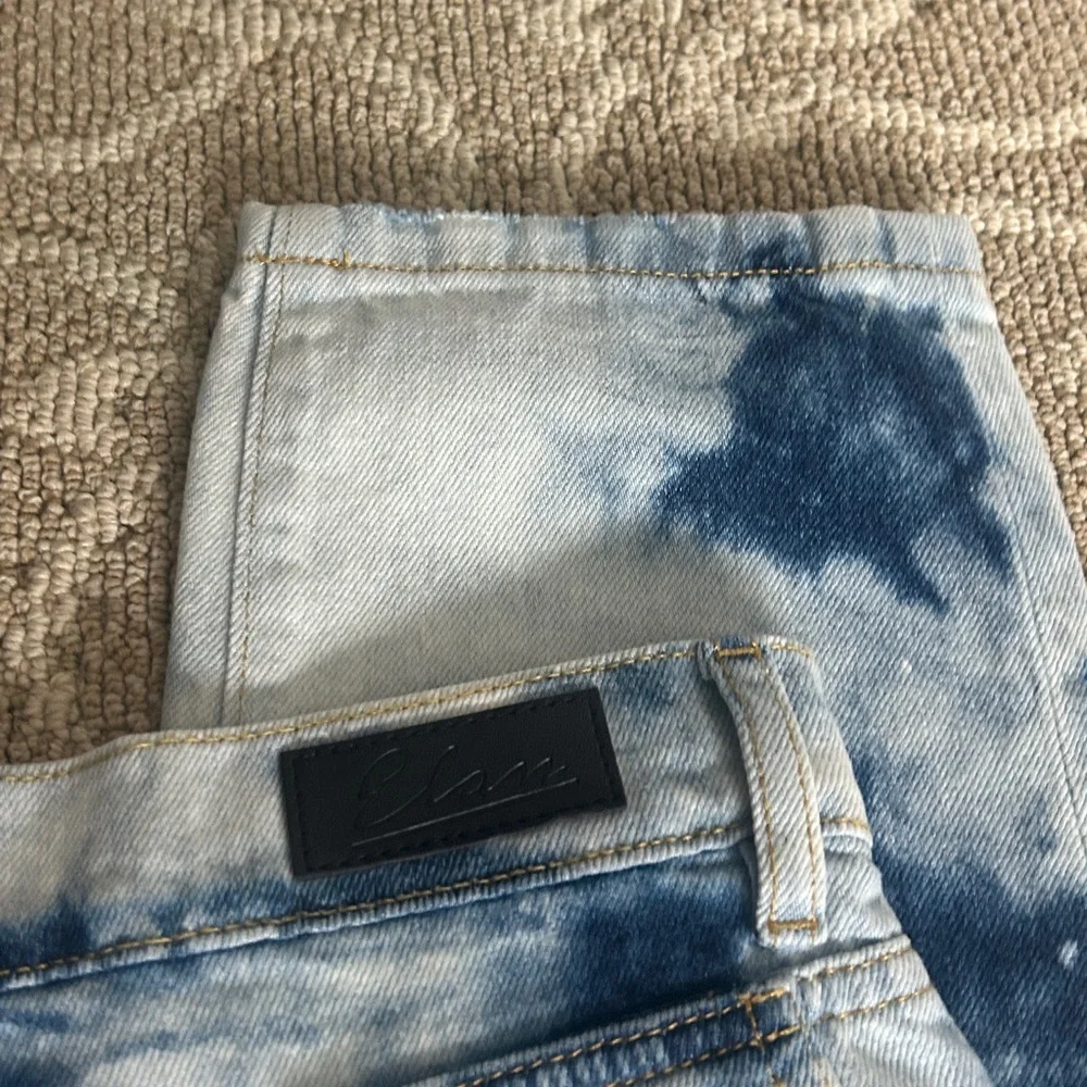 Elan Tie Dye High Rise Straight Leg Cropped Jeans Women's Medium button fly NWT - Picture 9 of 9